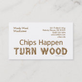 Chips Happen draai Wood Visitekaartje (Achterkant)