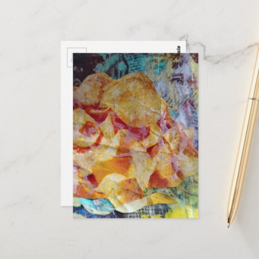 chips junk journal Mixed Media Collage Briefkaart (Voorkant / Achterkant in situ)