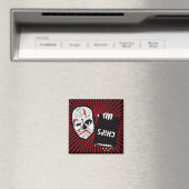 Chips zijn Down - Rood en Zwart Carn Skull Magnet (Insitu (Vaatwasser))