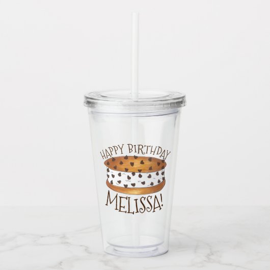Chipwich Chocolate Chip Cookie Cream Sandwich Acryl Drinkbeker (Voorkant)