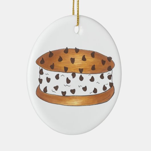 Chipwich Chocolate Chip Cookie Cream Sandwich Keramisch Ornament (Rechts)