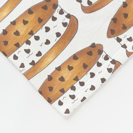 Chipwich Chocolate Chip Ice Cream Sandwich Foodie Fleece Deken (Hoek)