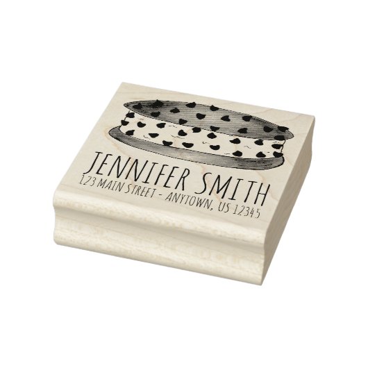 Chipwich Cookie Ice Cream Sandwich Foodie Adres Rubberstempel (Stempel)