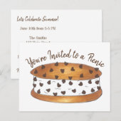 Chipwich Ice Cream Sandwich Picnic Invitation Uitnodiging Briefkaart (Voorkant / Achterkant)