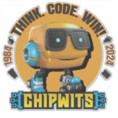 ChipWits: "Denk na. Code. Win!" Sticker (Voorkant)