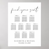 Chique 10 Tafel Bruiloft Zittingkaart Poster (Voorkant)