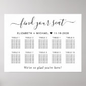 Chique 10 Tafel Bruiloft Zittingkaart Poster (Voorkant)