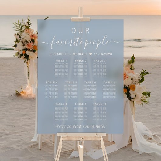 Chique 10 Tafel Stoffig Blauw Bruiloft Zitje Frost Acryl Bord