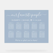 Chique 10 Tafel Stoffige Blauwe Bruiloft Zitplaats Acryl Bord (Voorkant)