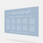 Chique 10 Tafel Stoffige Blauwe Bruiloft Zitplaats Acryl Bord (Hoek)