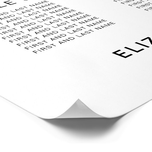 Chique 12 Tafel Bruiloft Zittingkaart Poster (Hoek)