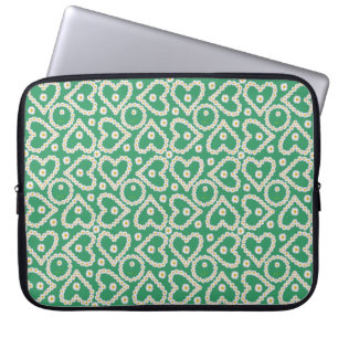 Chique 15-inch laptophoes: Daisy Chains op groen Laptop Sleeve