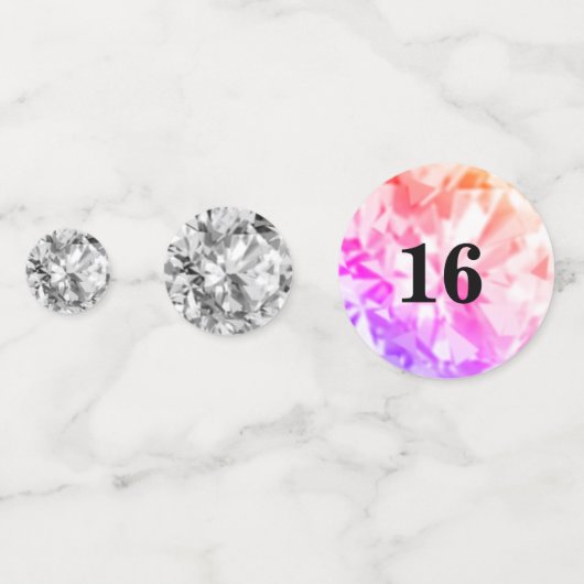 Chique 15e 16e verjaardag edelstenen confetti (Voorkanten)