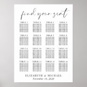 Chique 16 Tafel Bruiloft Zittingkaart Poster (Voorkant)