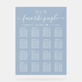 Chique 16 Tafel Stoffig Blauw Bruiloft Zitje Frost Acryl Bord (Voorkant)