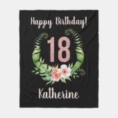 Chique 18e verjaardag roze glitter naam fleece deken (Voorkant)