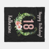 Chique 18e verjaardag roze glitter naam fleece deken (Voorkant (Horizontaal))