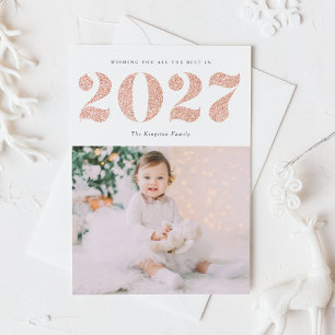 Chique 2022 Roze Goud Glitter Gelukkig Nieuwjaar F Feestdagenkaart