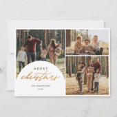 Chique 3 Foto Collage Arch Vrolijk Kerstmis Foto Feestdagenkaart (Voorkant)