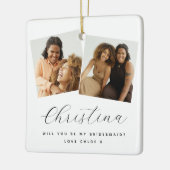 Chique 3 foto zal je mijn bruidsmeisje aandenken keramisch ornament (Links)