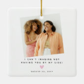 Chique 3 foto zal je mijn bruidsmeisje aandenken keramisch ornament (Achterkant)