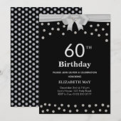 Chique 40e, 60e verjaardag met diamanten op zwart kaart (Voorkant / Achterkant)