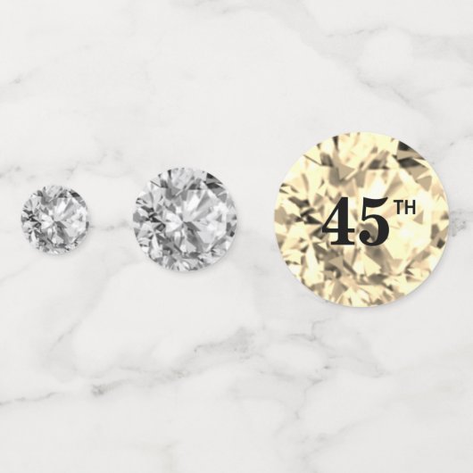 Chique 45e verjaardag & edelstenen confetti (Voorkanten)