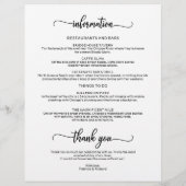 Chique 4-daagse trouwweekend itinerary tijdlijn (Achterkant)