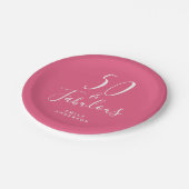 Chique 50 Fabulous Heet Roze 50ste Verjaardag Papieren Bordje (Gekanteld)