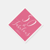 Chique 50 Fabulous Heet Roze 50ste Verjaardag Servet (Hoek)