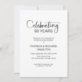 Chique 50e bruiloft Jubileum uitnodigingen (Voorkant)