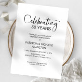 Chique 50e bruiloft Jubileum uitnodigingen