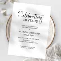 Chique 50e bruiloft Jubileum uitnodigingen