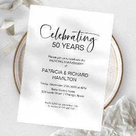Chique 50e bruiloft Jubileum uitnodigingen