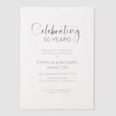 Chique 50e bruiloft Jubileum uitnodigingen (Voorkant)