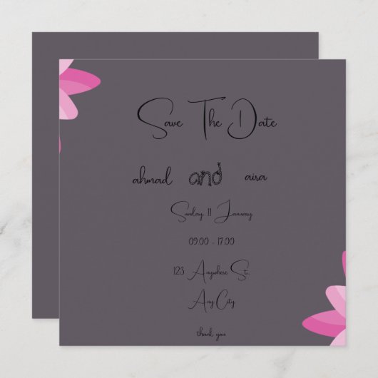 Chique 5,25 x 5,25-inch flatuitnodiging - halfglan kaart (Voorkant / Achterkant)