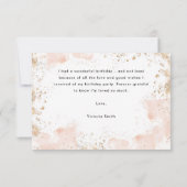 Chique 60e verjaardag roze en goud bedankje bedankkaart (Achterkant)