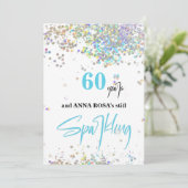 *~* Chique 60e verjaardag witte bruisfeest partij Kaart (Staand voorkant)