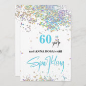 *~* Chique 60e verjaardag witte bruisfeest partij Kaart (Voorkant / Achterkant)