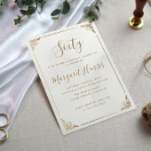 Chique 60th Sixty Gold Lijst Kalligrafie Verjaarda Kaart