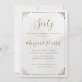 Chique 60th Sixty Gold Lijst Kalligrafie Verjaarda Kaart (Voorkant)