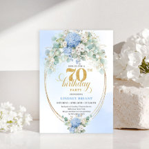 Chique 70e verjaardag Pastelblauwe Hydrangea Uitno