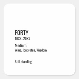 Chique aangepaste 40e verjaardag grappige museumla vierkante sticker