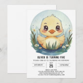 Chique aangepaste eend verjaardag kaart (Voorkant / Achterkant)