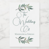 Chique aangepaste eucalyptus blad botanische bruil wijn etiket (Enkel label)