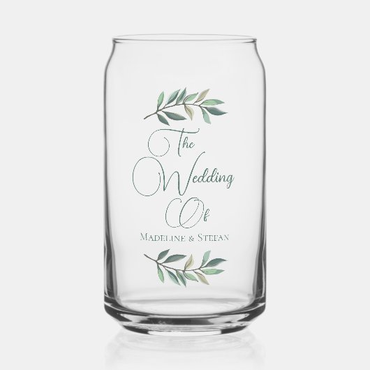 Chique aangepaste eucalyptus laat botanische bruil blikvorm glas (Voorkant)