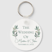 Chique aangepaste eucalyptus laat botanische bruil sleutelhanger (Achterkant)