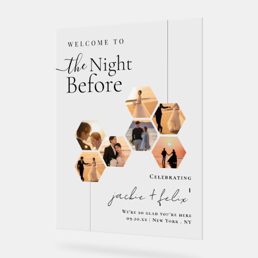 Chique aangepaste foto moderne repetitie diner wel acryl bord (Hoek)