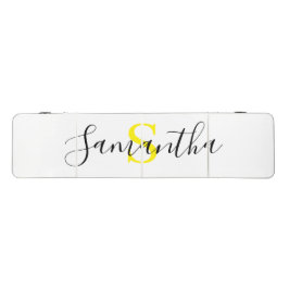 Chique aangepaste naam kalligrafie goud monogram w beer pong tafel
