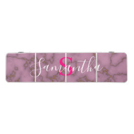 Chique aangepaste naam roze monogram goud roze mar beer pong tafel